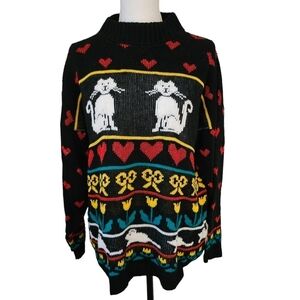 Vintage knit cat sweater